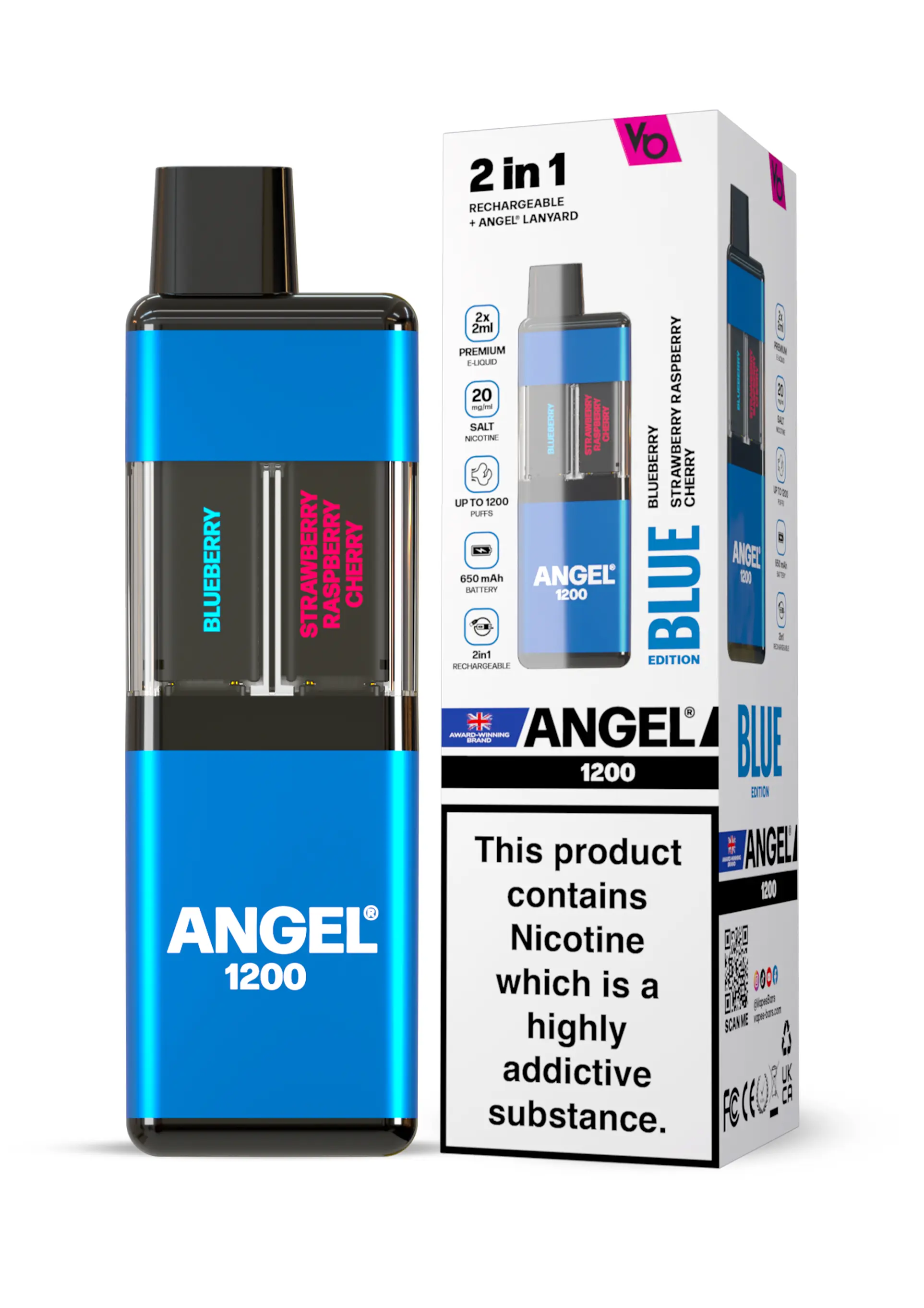 Blue Edition Angel 1200 Rechargeable Disposable Pod Kit 